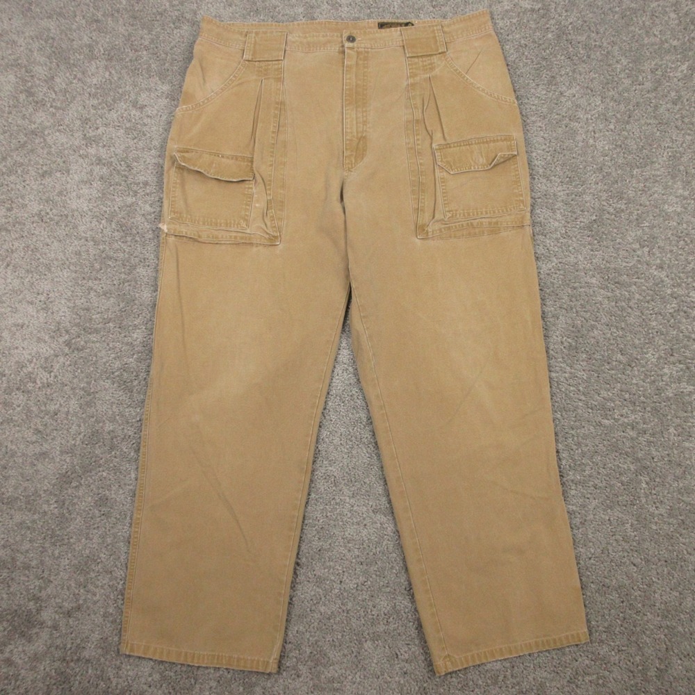 Vintage Eddie Bauer Pants Mens 40x30 Tan‎ Cargo Canvas Faded Workwear Outdoor